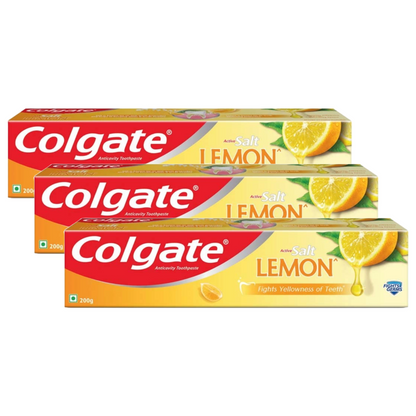 Colgate Active Salt Lemon Anticavity Healthy White Toothpaste 200g Pack of 3