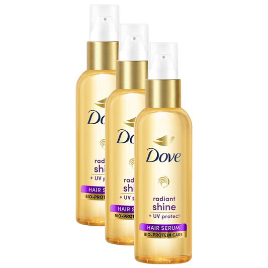 Dove Radiant Shine+ UV Protect Bio-Protein Care Hair Serum 48ml Pack of 3