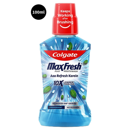 Colgate Peppermint Mouthwash MaxFresh Longer Cooling 10X 100ml