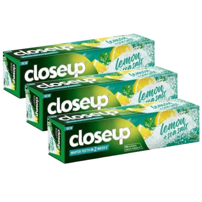 Closeup Lemon + Sea Salt Whiter Teeth Toothpaste 150g Pack of 3