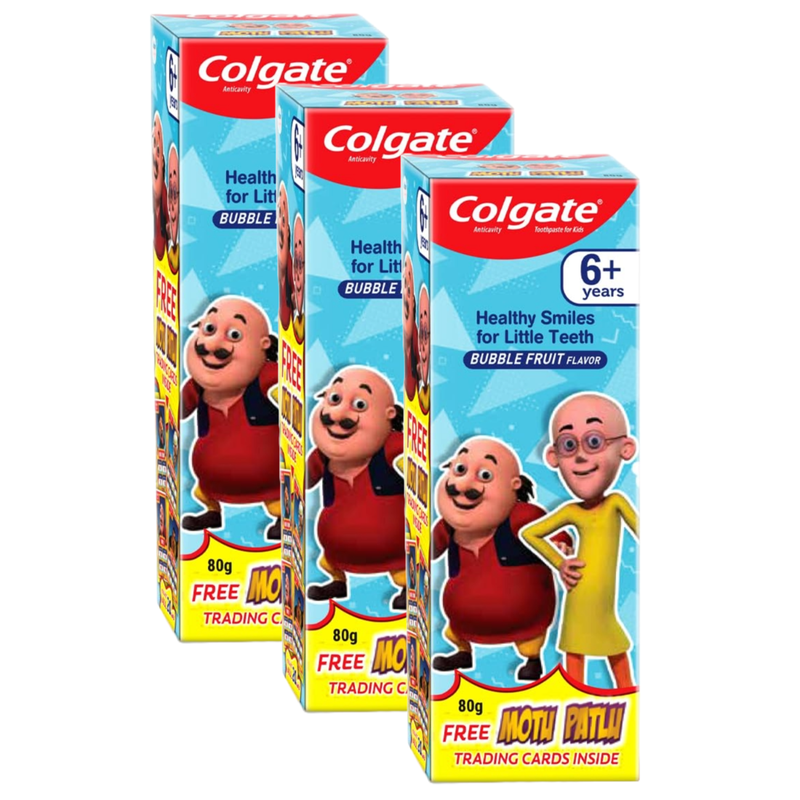 Colgate Bubble Fruit Motu Patlu Anticavity Kids Toothpaste 80g Pack of 3