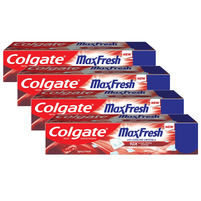 Colgate MaxFresh With Cooling Crystals 10X Spicy Fresh Toothpaste 17g Pack of 4