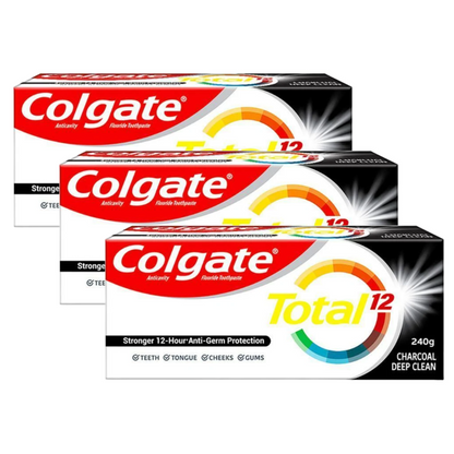 Colgate Total 12 Charcoal Deep Clean Anticavity Toothpaste (2x120g) Pack of 3