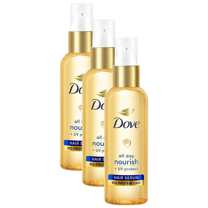 Dove All Day Nourish+ UV Protect Bio-Protein Care Hair Serum 100ml Pack of 3