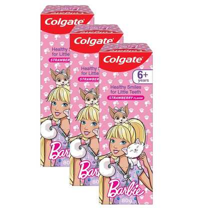 Colgate Stawberry Barbie Anticavity Kids Toothpaste 80g Pack of 3