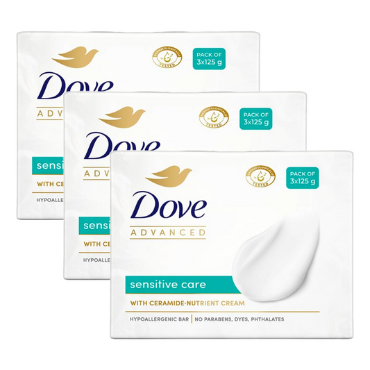 Dove Advanced Sensitive Care Ceramide-Nutrient Cream Bar (125g X 3) Pack of 3