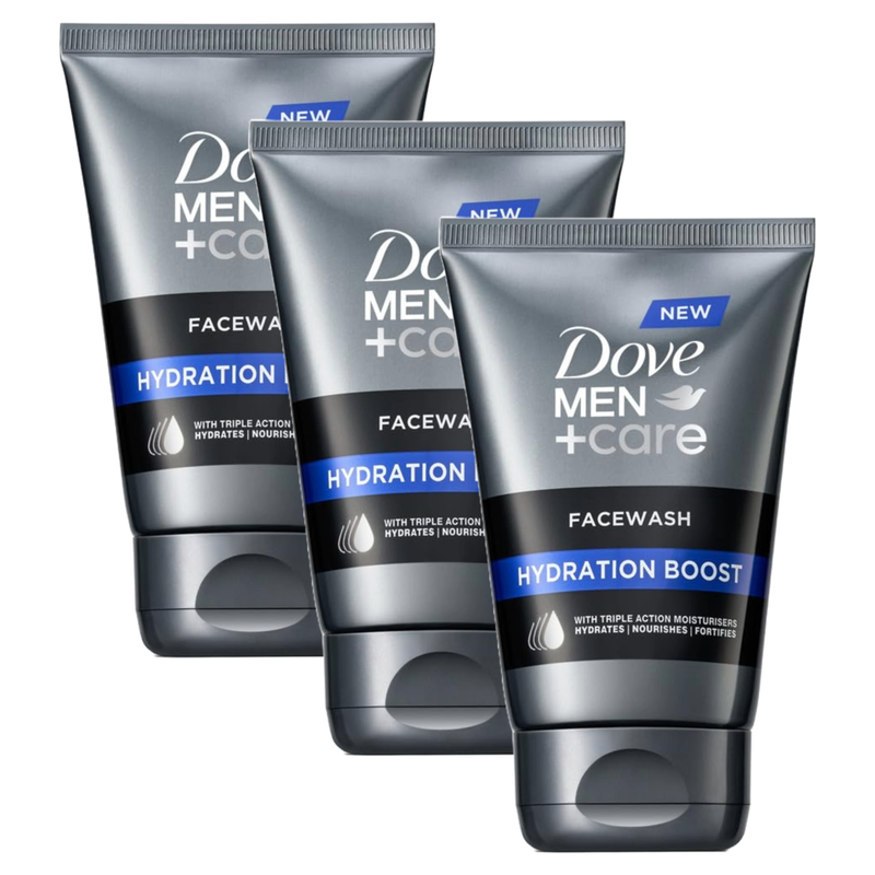 Dove Men+Care Hydration Boost Face Wash 100g Pack of 3