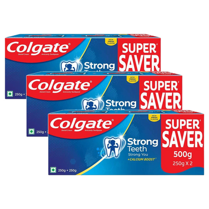 Colgate Strong Teeth Anticavity Toothpaste 250g+250g Pack of 3