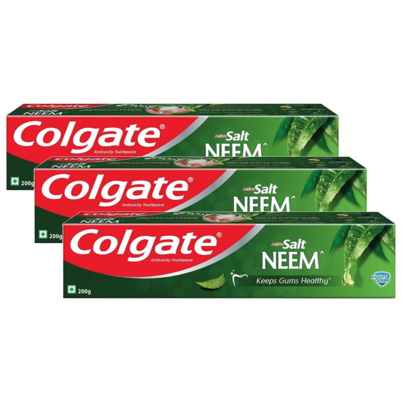 Colgate Active Salt Neem Anticavity Healthy Tight Gums Toothpaste 200g Pack of 3