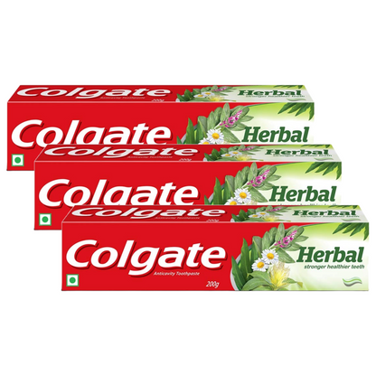 Colgate Herbal Anticavity Stronger Healthier Toothpaste 200g Pack of 3