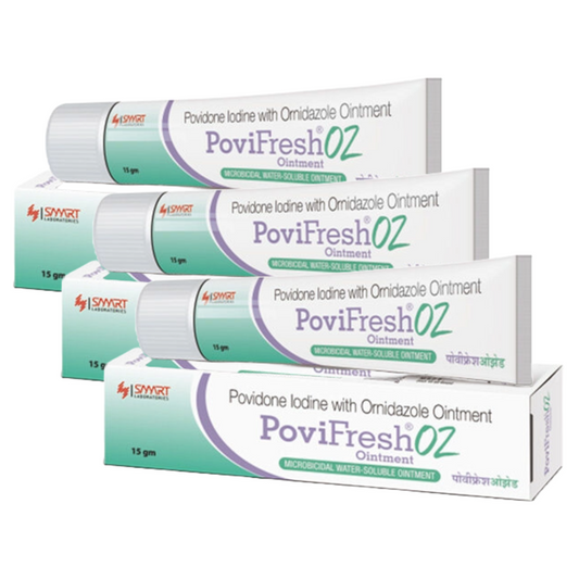 Povifresh Povdone Lodine With Ornidazole Ointment 15g Pack of 3