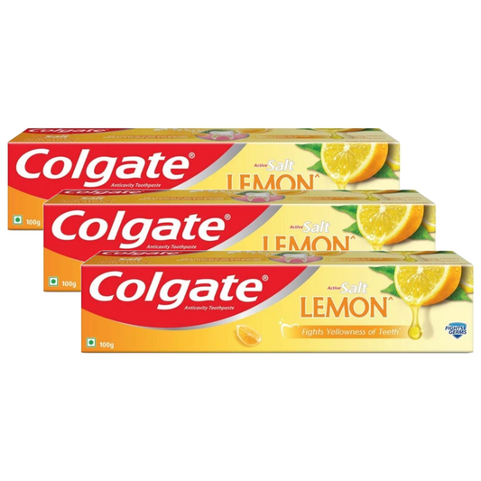 Colgate Active Salt Lemon Anticavity Healthy White Toothpaste 100g Pack of 3