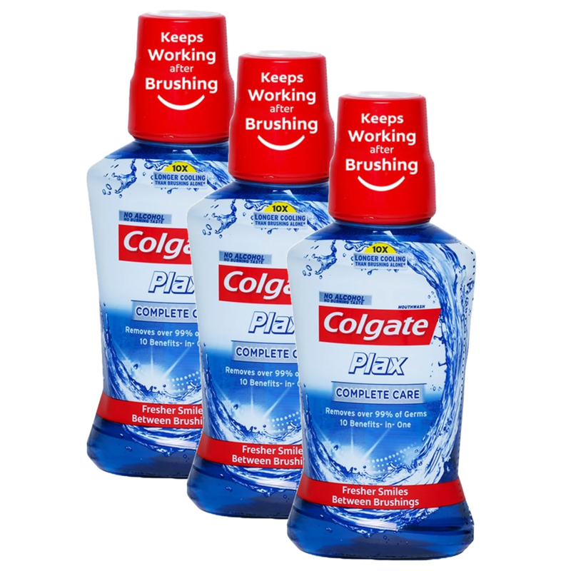 Colgate Plax Longer Cooling 10X Complete Care Mouthwash 250ml Pack of 3