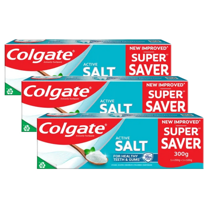 Colgate Active Salt Anticavity Healthy Teeth & Gums Toothpaste 300g Pack of 3