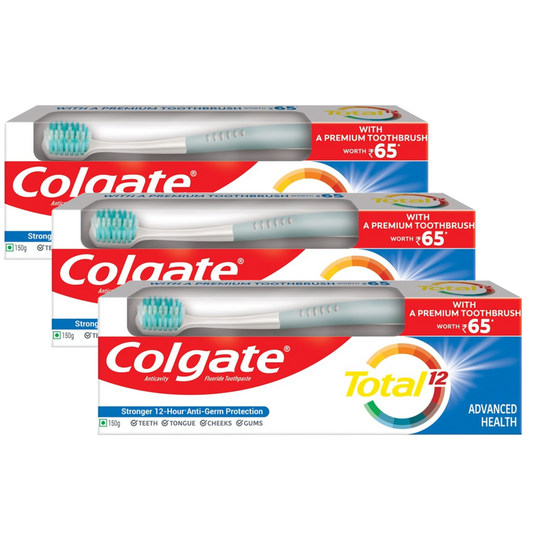 Colgate Advanced Health Anticavity Toothpaste + ToothBrush 150g Pack of 3