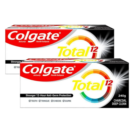 Colgate Total 12 Charcoal Deep Clean Anticavity Toothpaste (2x120g) Pack of 2