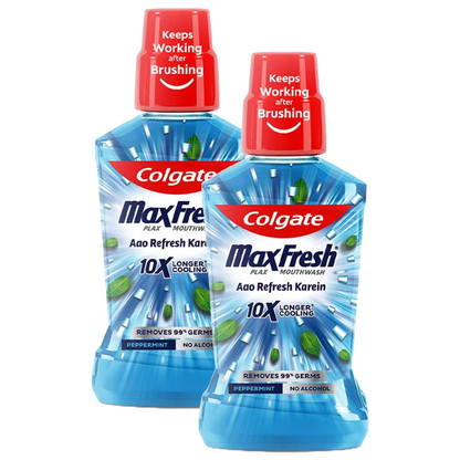 Colgate MaxFresh Longer Cooling 10X Peppermint Mouthwash 100ml Pack of 2