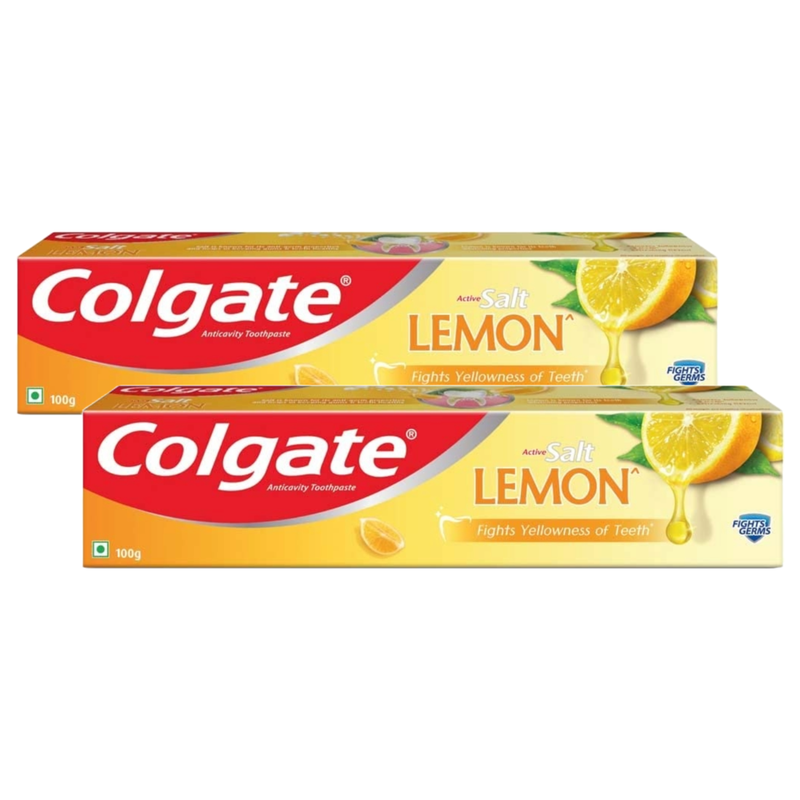 Colgate Active Salt Lemon Anticavity Healthy White Toothpaste 100g Pack of 2