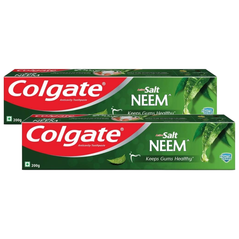 Colgate Active Salt Neem Anticavity Healthy Tight Gums Toothpaste 200g Pack of 2