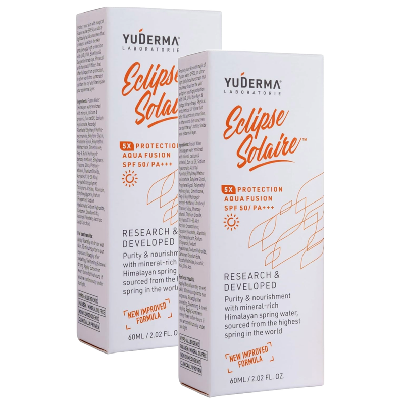 Yuderma Eclipse Solaire 5X Protection Aqua Fusion SPF 50 Pa+++ 60ml Pack of 2