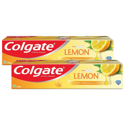 Colgate Active Salt Lemon Anticavity Healthy White Toothpaste 200g Pack of 2