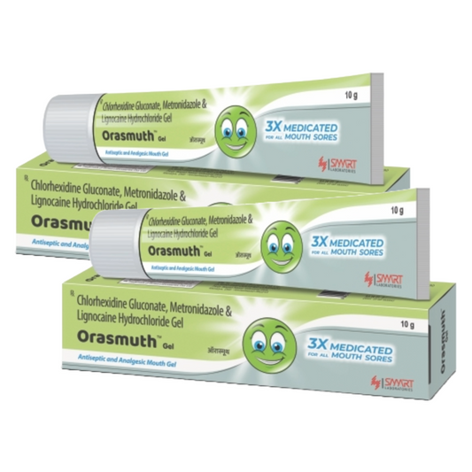 Orasmuth Antiseptic & Analgesic 3x Medicated Mouth Gel 10g Pack of 2