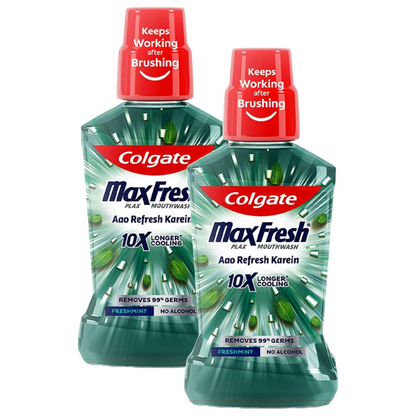 Colgate MaxFresh Longer Cooling 10X Freshmint Mouthwash 100ml Pack of 2