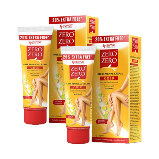 Zero Zero Gold Aloe Vera Hair Removal Cream 25g Pack of 2