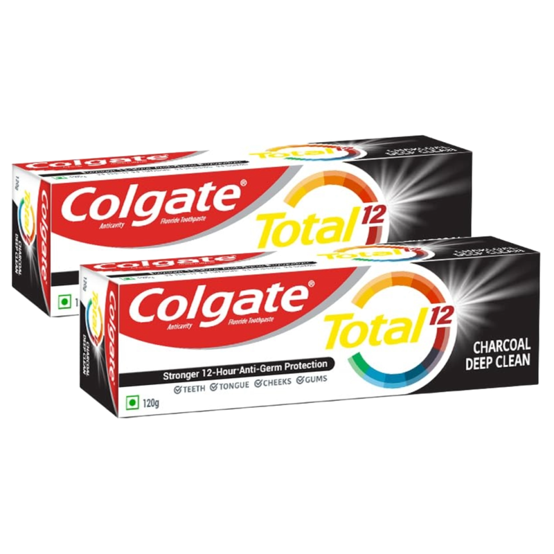 Colgate Total 12 Charcoal Deep Clean Anticavity Toothpaste 120g Pack of 2