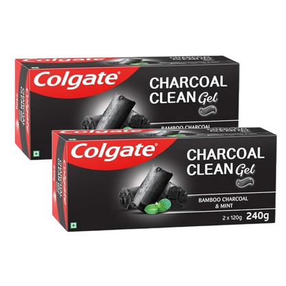 Colgate Bamboo Charcoal & Mint Clean Gel Toothpaste (2x120g) Pack of 2