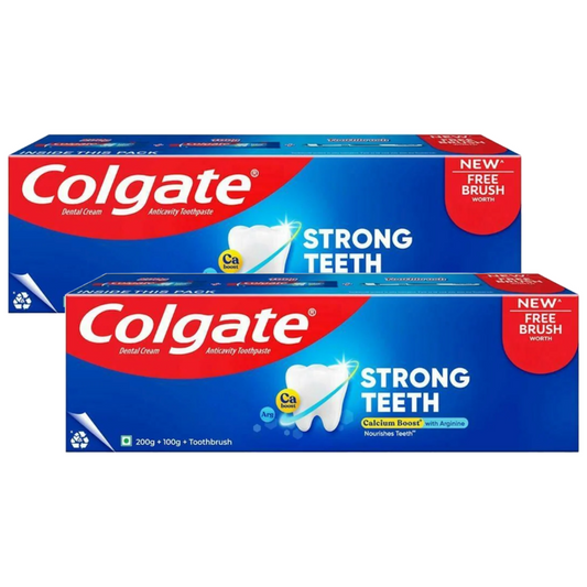 Colgate Strong Teeth Anticavity Toothpaste + ToothBrush 300g Pack of 2