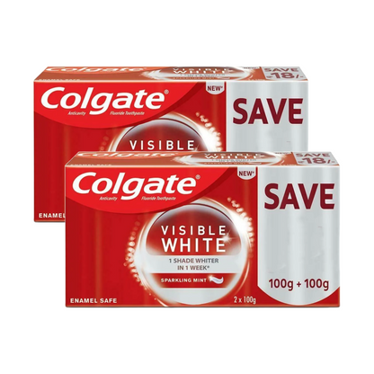 Colgate Visible White Sparkling Mint Anticavity Toothpaste (2X100g) Pack of 2