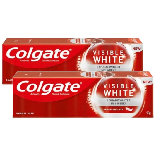 Colgate Visible White Sparkling Mint Anticavity Toothpaste 50g Pack of 2