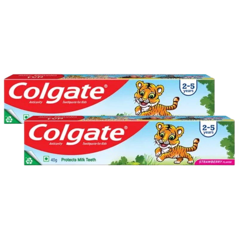 Colgate Strawberry Protects Milk Tiger Anticavity Kids Toothpaste 40g Pack of 2