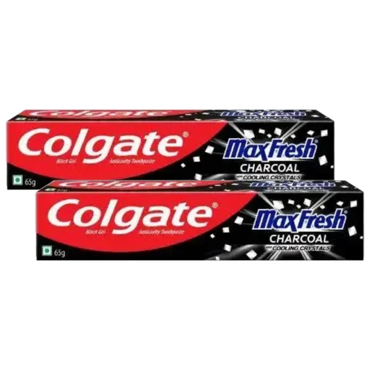 Colgate MaxFresh With Cooling Crystals 10X Charcoal Toothpaste 65g Pack of 2