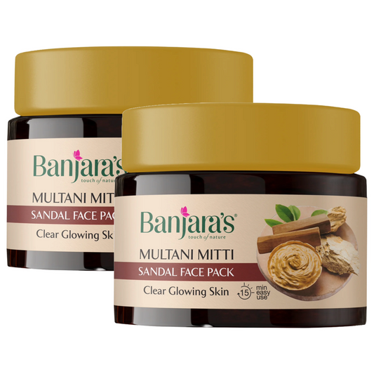 Banjaras Multani Mitti Sandal Glowing Skin Face Pack 100g Pack of 2