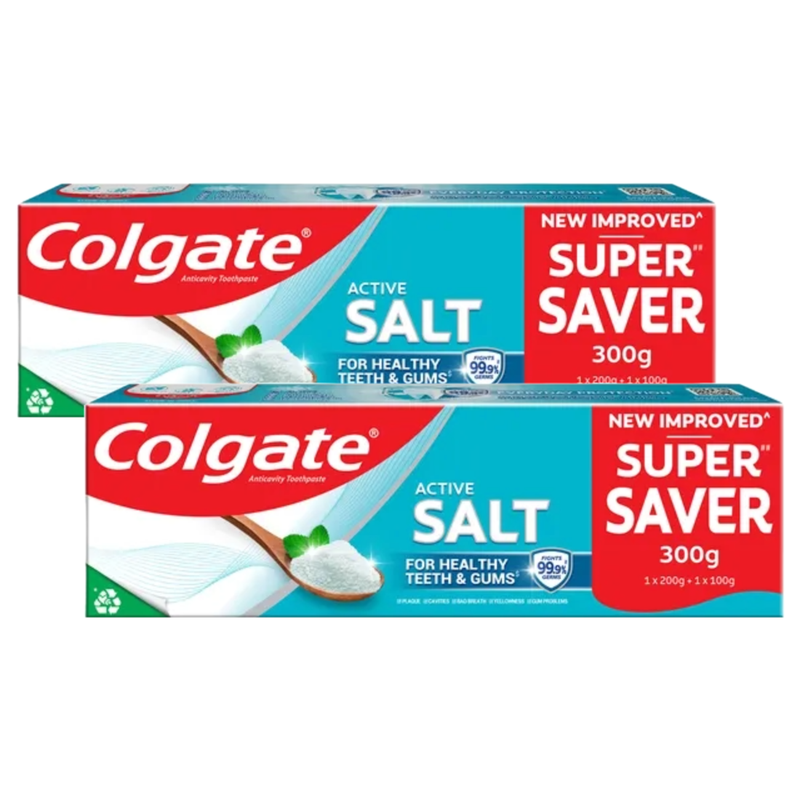 Colgate Active Salt Anticavity Healthy Teeth & Gums Toothpaste 300g Pack of 2