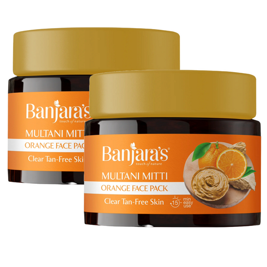 Banjaras Multani Mitti Orange Glowing Skin Face Pack 100g Pack of 2