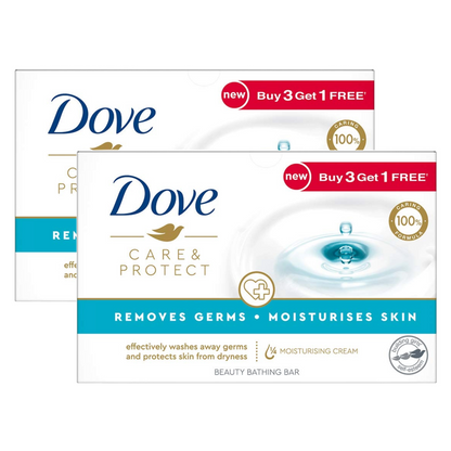 Dove Care & Protect Beauty Bathing Moisturising Skin Bar (100g X 4) Pack of 2