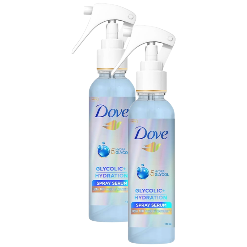 Dove Hydra Glycol Glycolic + Hydration Hair Spray Serum 110ml Pack of 2