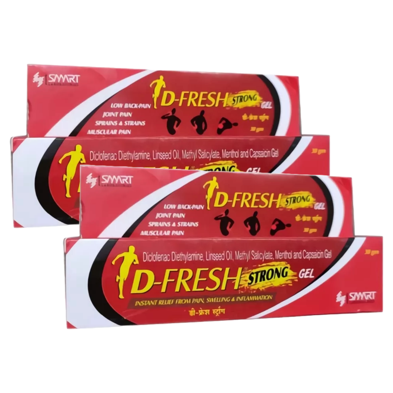 D-Fresh Instant Relief From Pain, Swelling & Inflammation Gel 30g Pack of 2