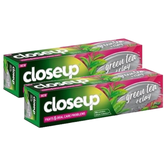 Closeup Green Tea + Clay Fights 6 Oral Care Toothpaste 150g Pack of 2