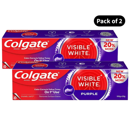 Colgate Visible White Purple Toothpaste (100gm)(Pack of 2)