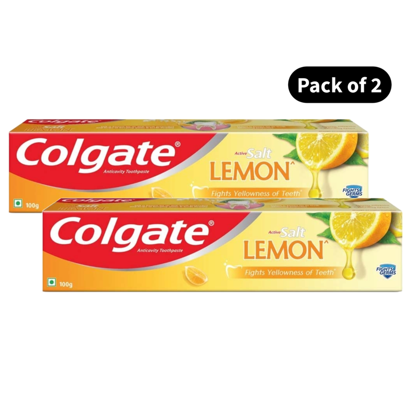 Colgate Active Salt Lemon Anticavity Toothpaste (100gm)(Pack of 2)