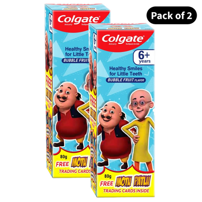 Colgate Bubble Fruit Motu Patlu Kids Toothpaste (80gm)(Pack of 2)