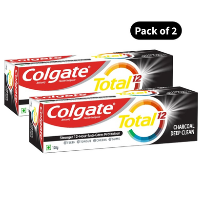 Colgate Total 12 Charcoal Deep Clean Toothpaste (120gm)(Pack of 2)