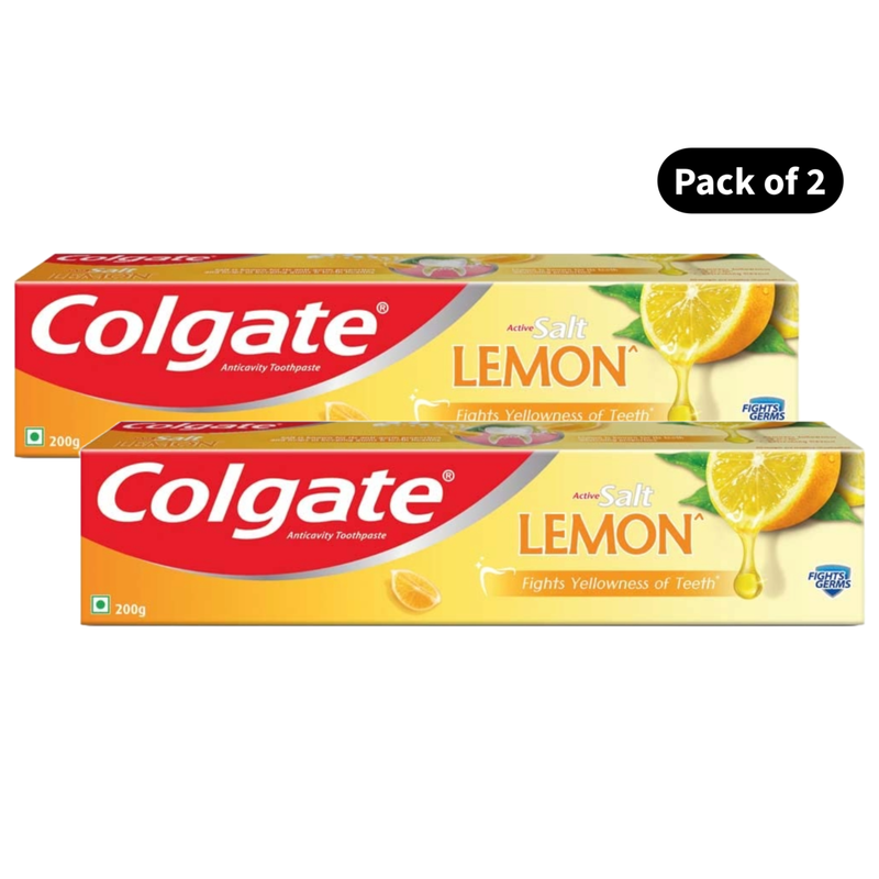 Colgate Active Salt Lemon Anticavity Toothpaste (200gm)(Pack of 2)