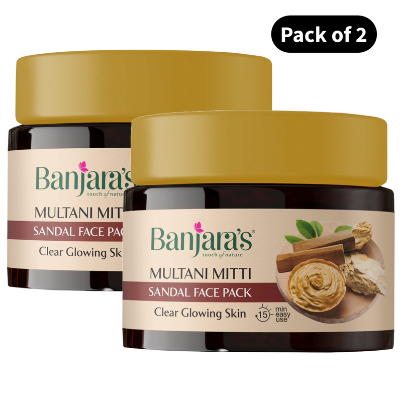 Banjaras Multani Mitti Sandal Face Pack (100gm)(Pack of 2)