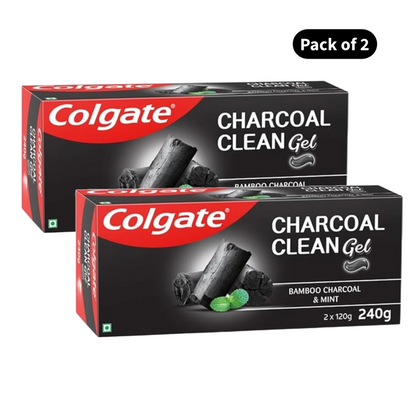 Colgate Charcoal Clean Gel Toothpaste (2x120gm)(Pack of 2)