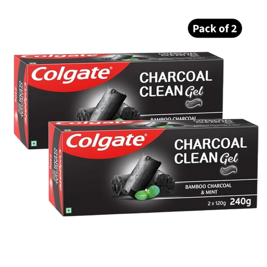 Colgate Charcoal Clean Gel Toothpaste (2x120gm)(Pack of 2)